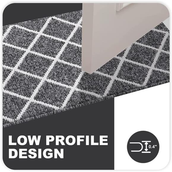 Indoor Door Mat, Non-Slip Absorbent Resist Dirt Entrance Rug, 20" x 32", Black - Picture 4 of 6